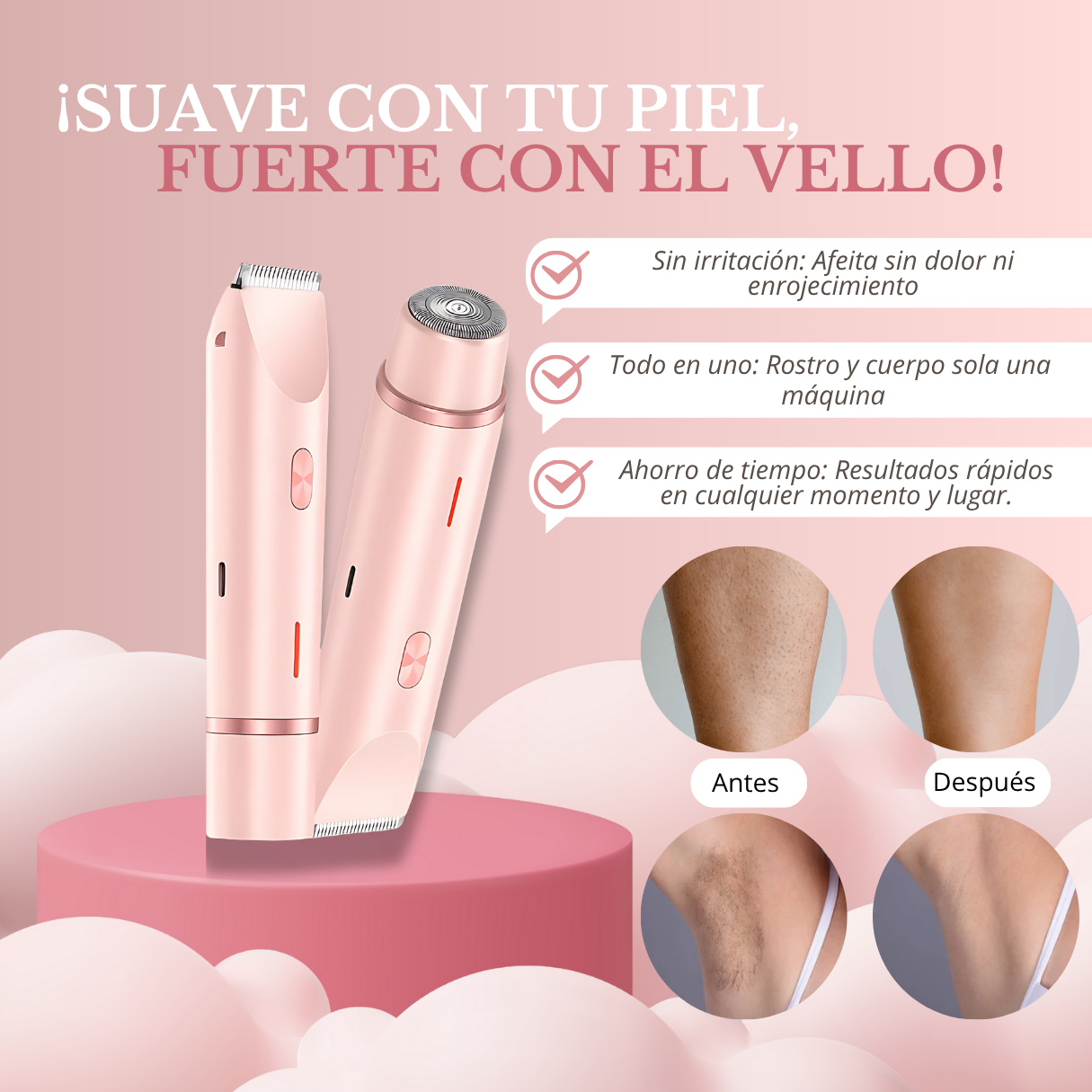 Depiladora Shaver 2 en 1 despidete de dolores